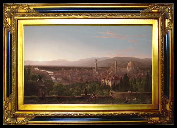 framed  Thomas Cole View of Florence from San Miniato (mk13), Ta015-2